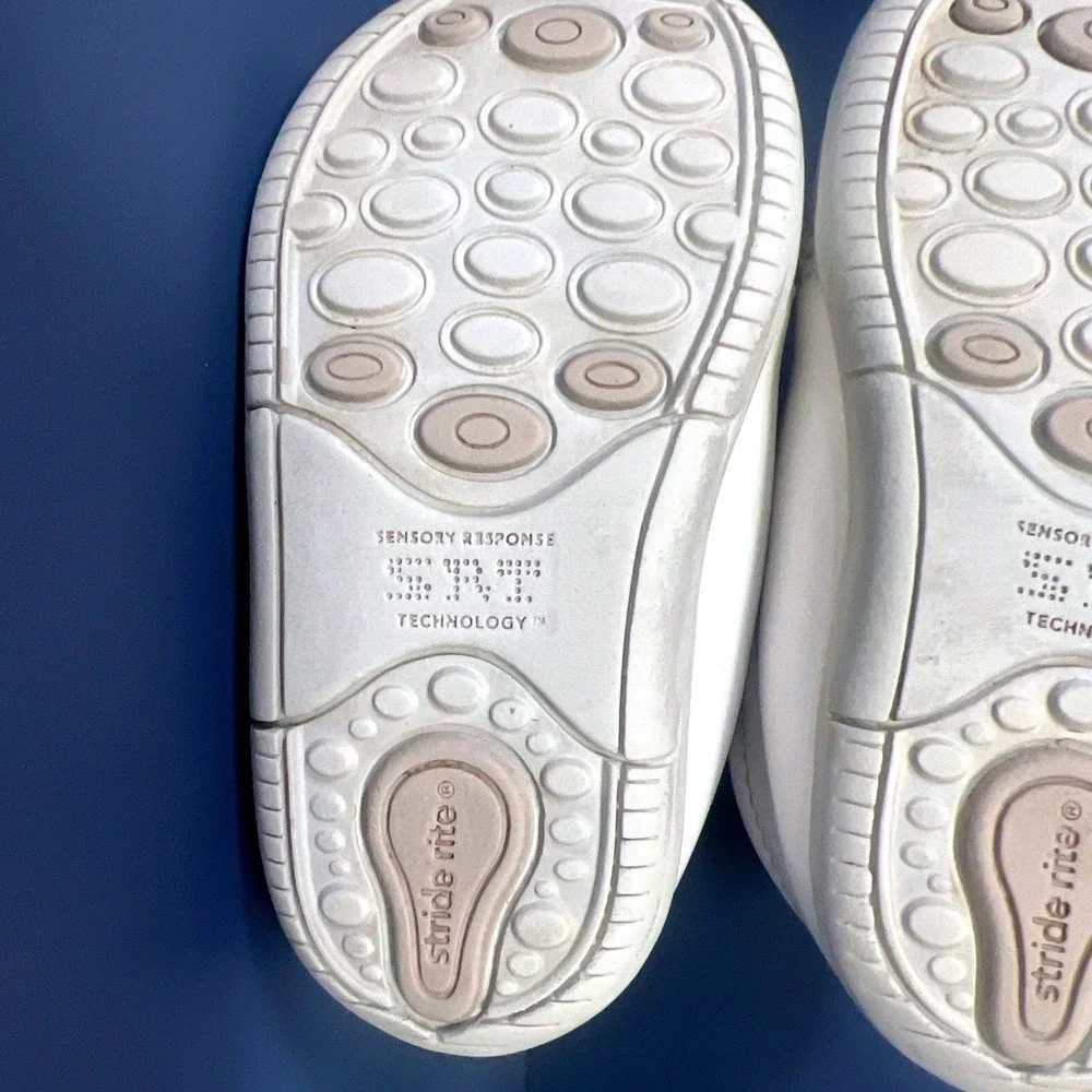 Stride Rite White Elliot Baby Toddler Walking Shoes Boys‎ 4.5W EUC